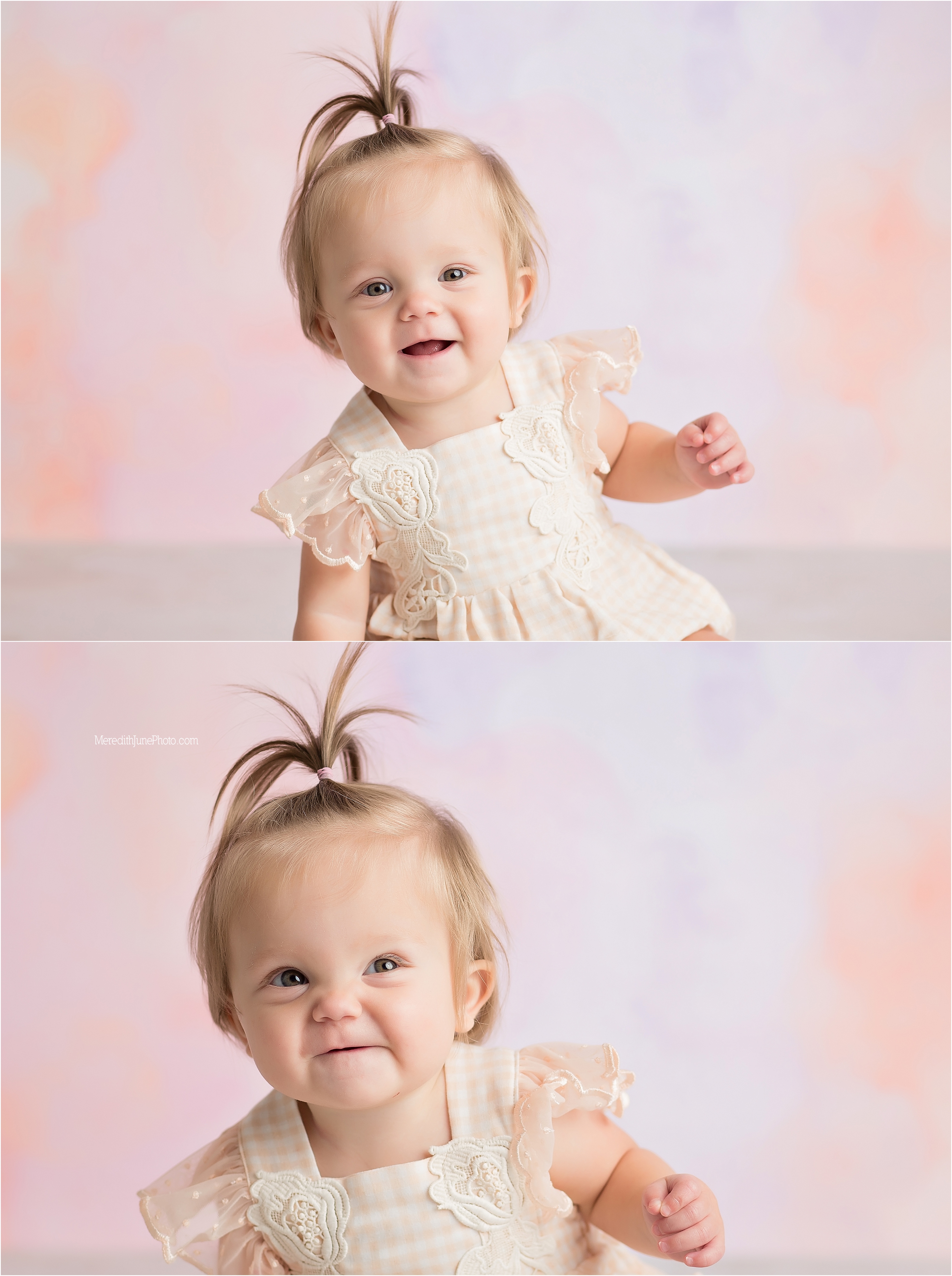 first year portraits for baby girl