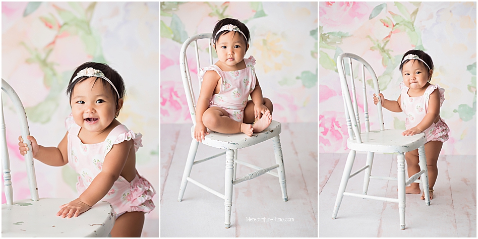 Baby girl girl Amora's one year pictures 