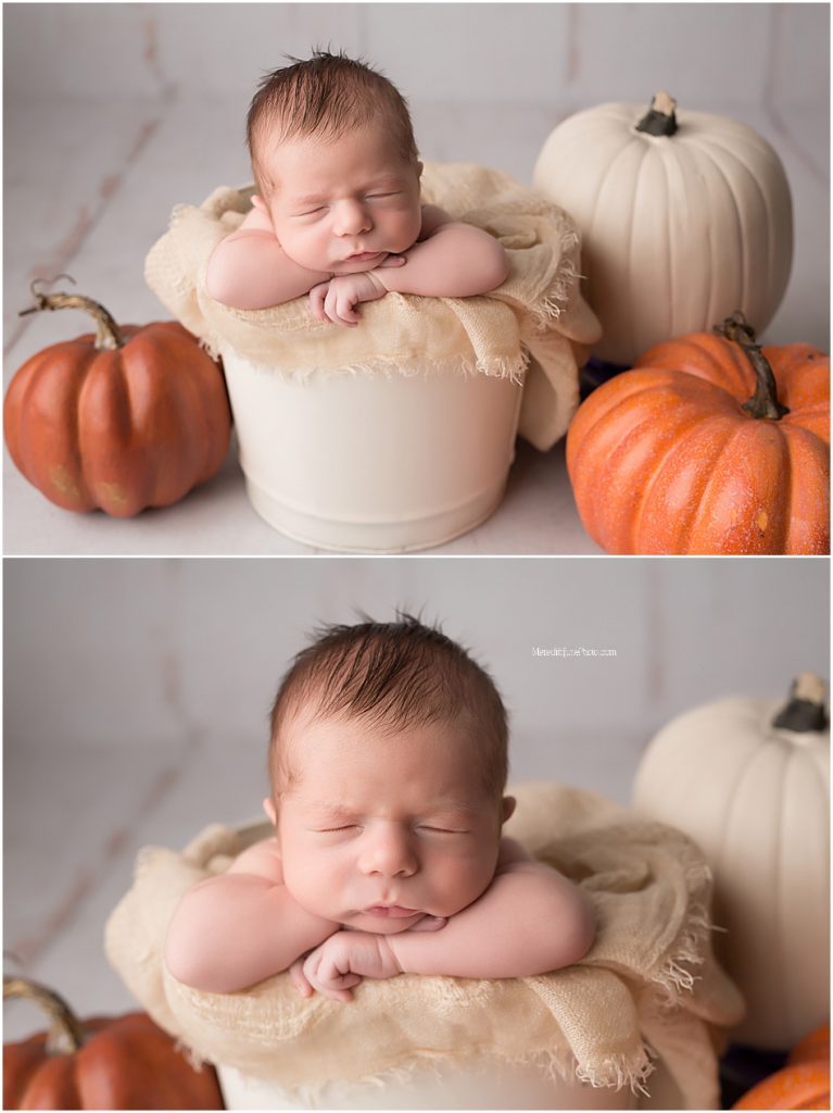 newborn baby boy fall photos at Meredith June Photography 