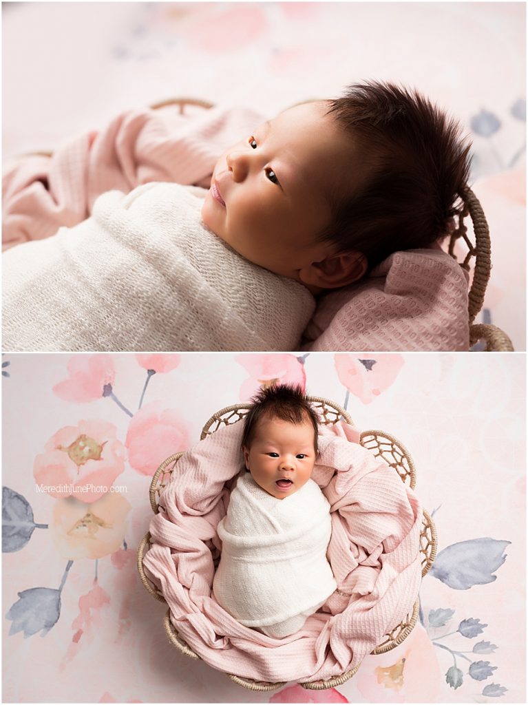 Newborn mini session for baby girl by MJP in Charlotte area