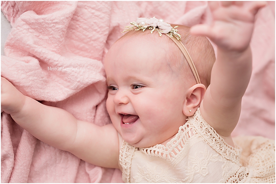 Baby girl milestone photos by MJP in Charlotte area