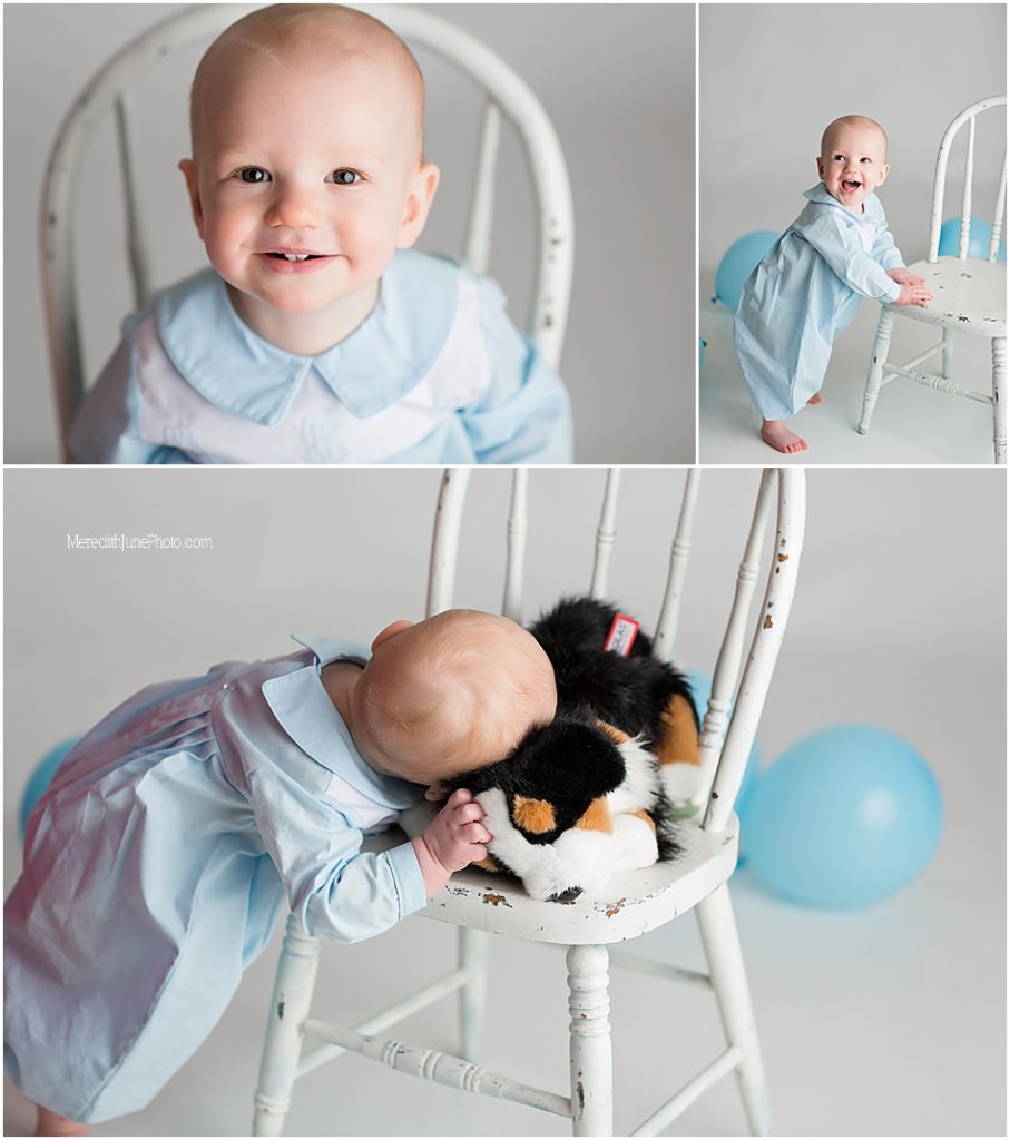 bright and airy one year photos for baby boy by MJP in Charlotte NC