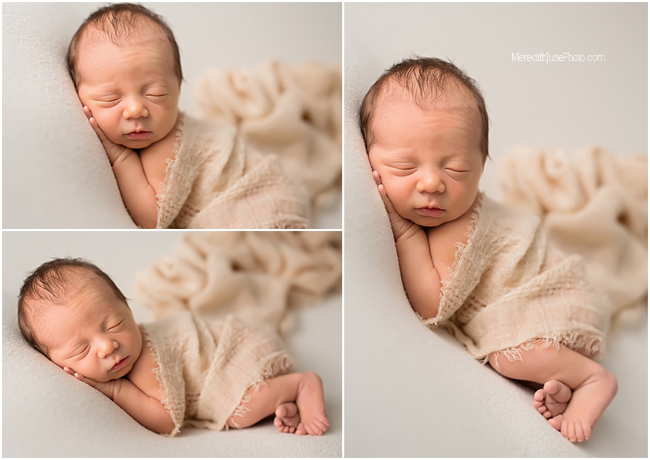 newborn mini session for baby boy by studio photographer Meredith June in Charlotte NC