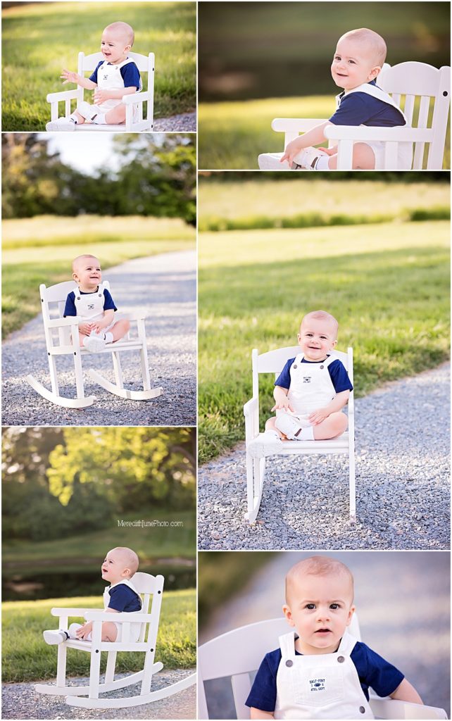 Outdoor milestone session for baby boy in Charlotte NC