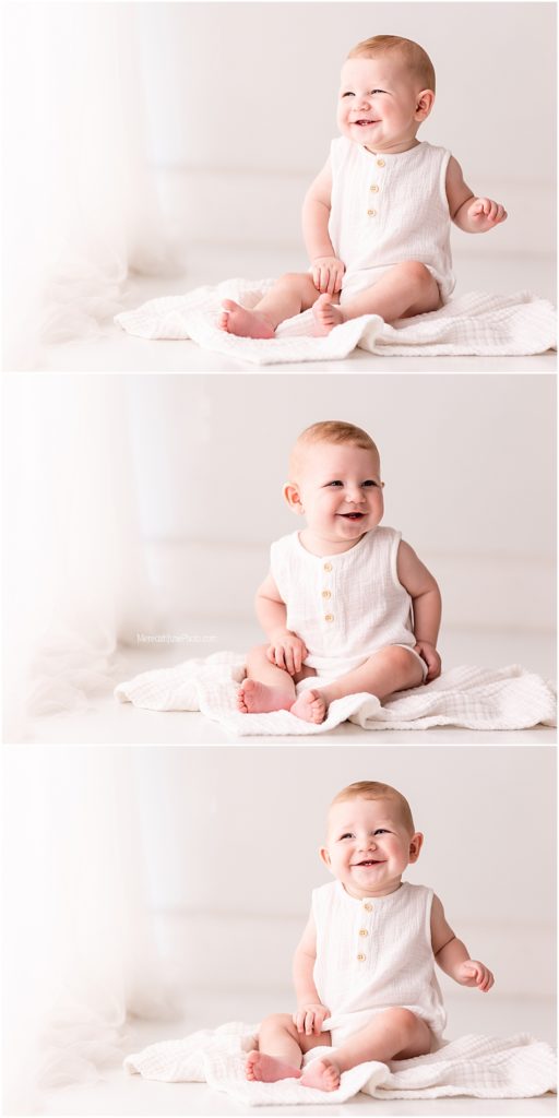 bright and airy 6 month milestone session