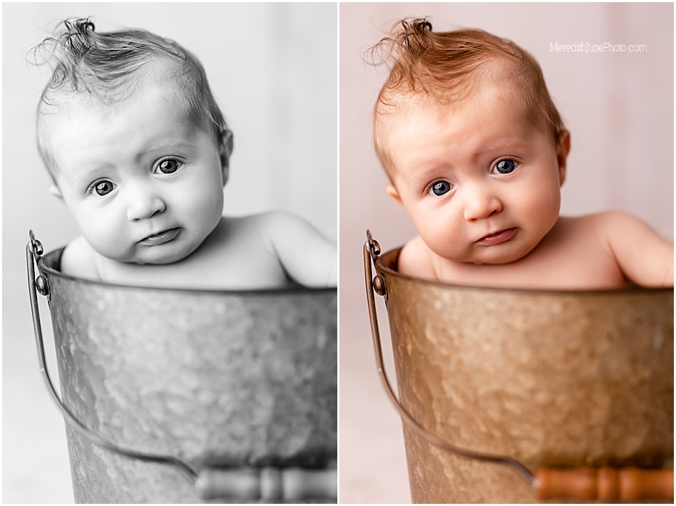 3 month milestone session for baby boy at meredith june photography
