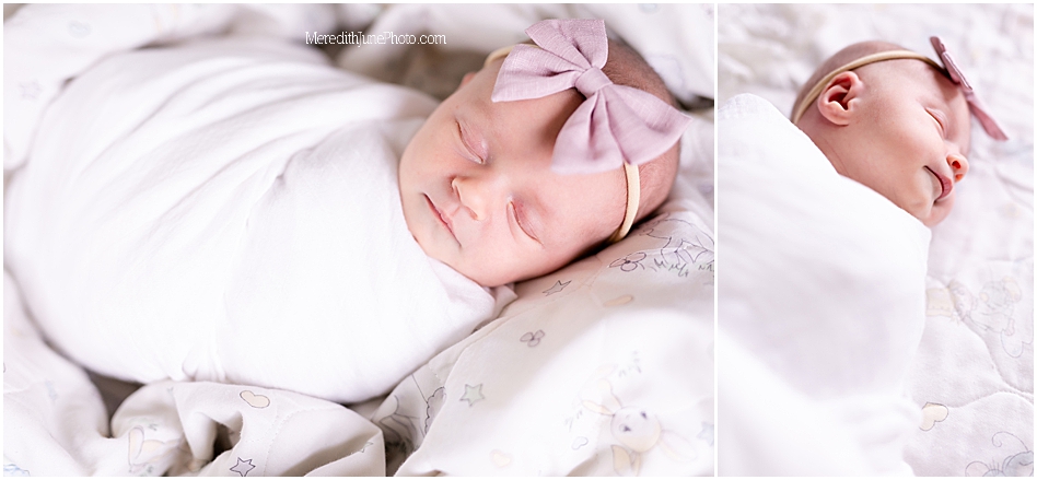 newborn baby girl lifestyle session in Charlotte, NC